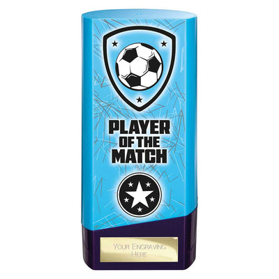 Prime Heavyweight Player Of The Match Football Award Trophy Blue Purple