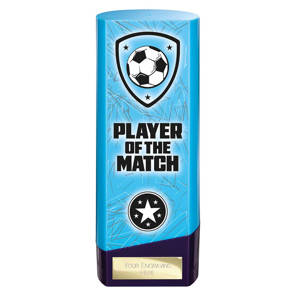 Prime Heavyweight Player Of The Match Football Award Trophy Blue Purple