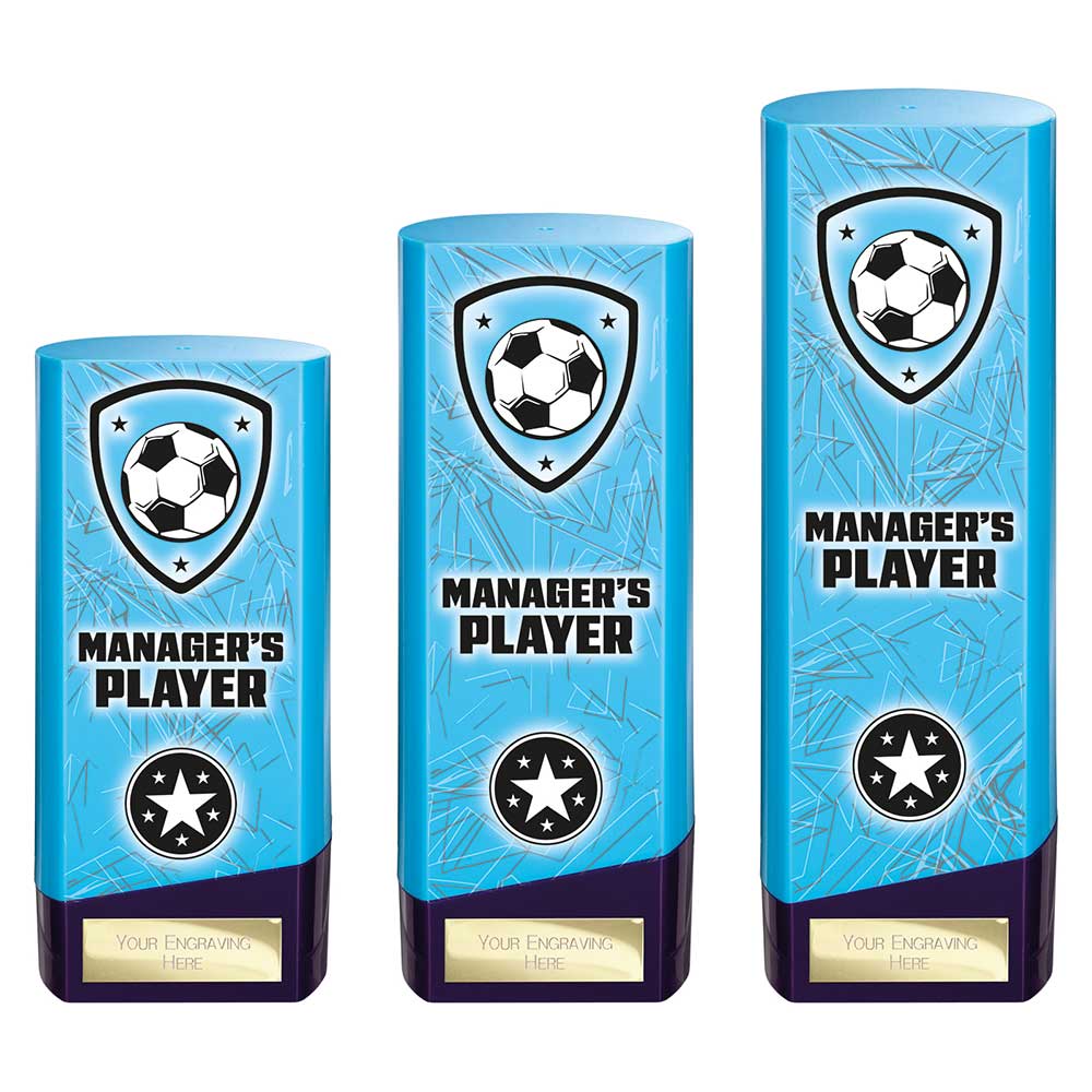 Prime Heavyweight Managers Player Football Award Trophy Blue Purple