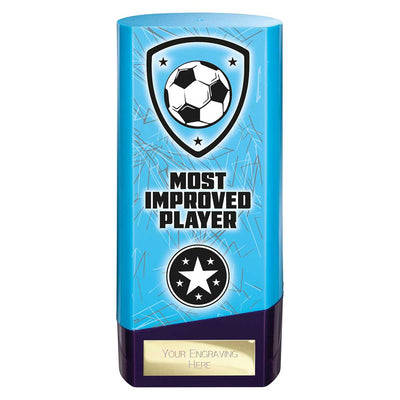 Prime Heavyweight Most Improved Player Football Award Trophy Blue Purple