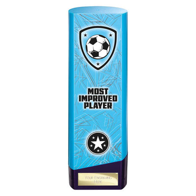 Prime Heavyweight Most Improved Player Football Award Trophy Blue Purple