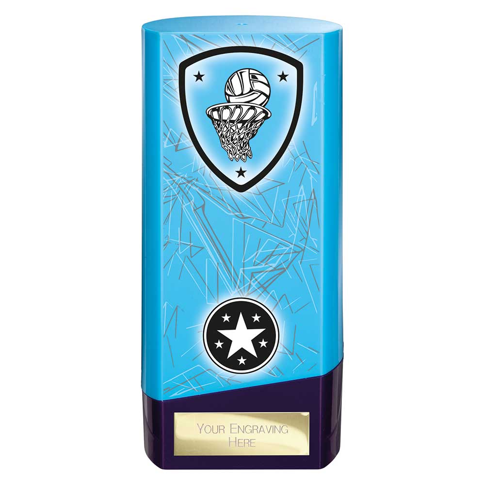 Prime Netball Heavyweight Trophy Blue And Purple