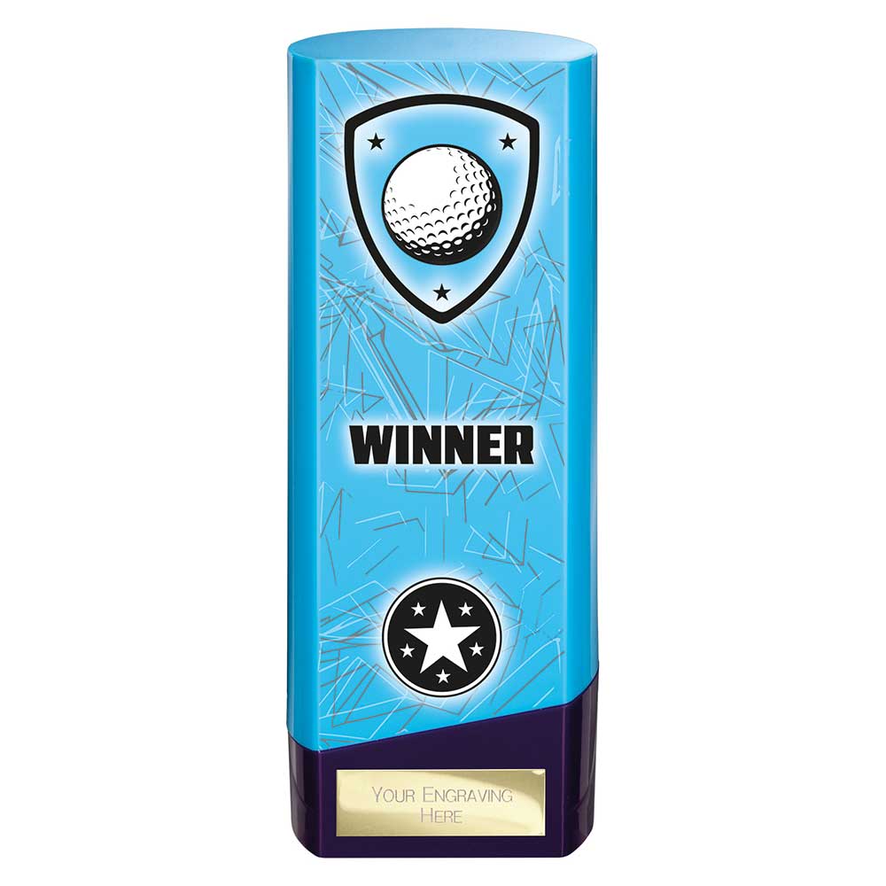 Prime Golf Heavyweight Trophy Award Blue And Purple