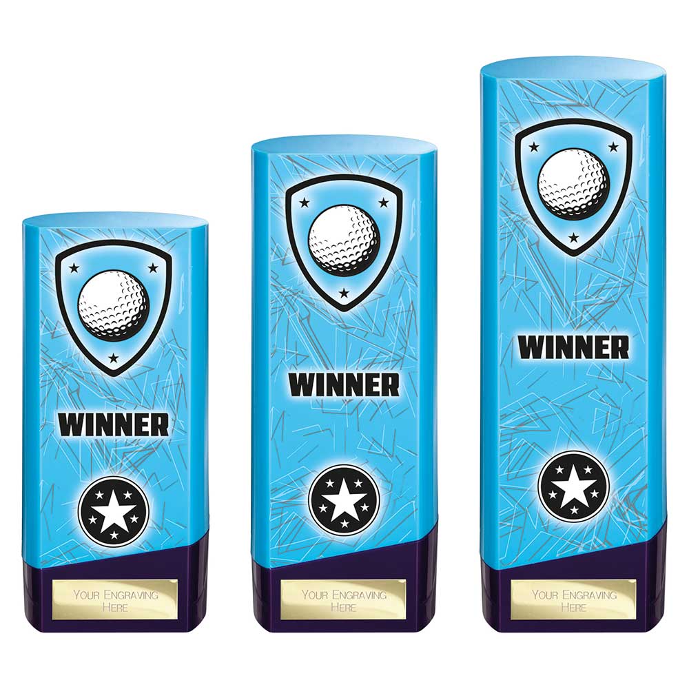 Prime Golf Heavyweight Trophy Award Blue And Purple