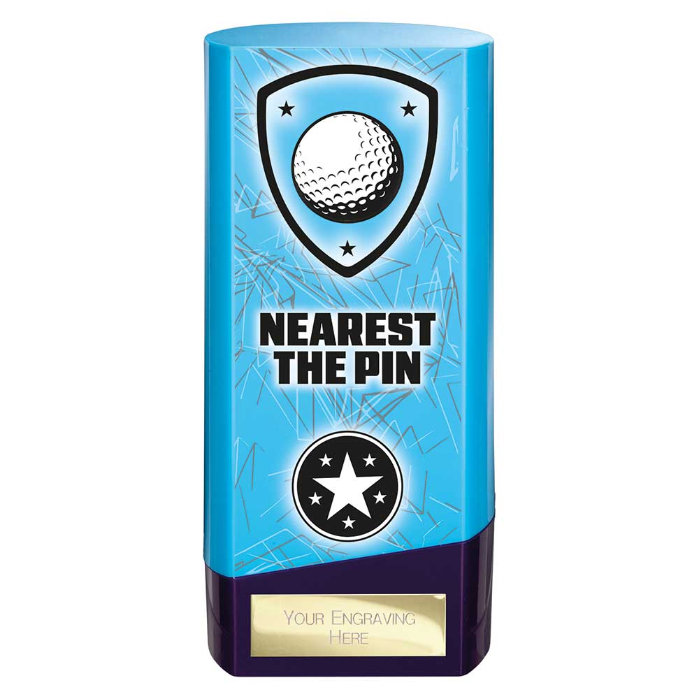 Prime Golf Nearest The Pin Heavyweight Trophy Award Blue And Purple