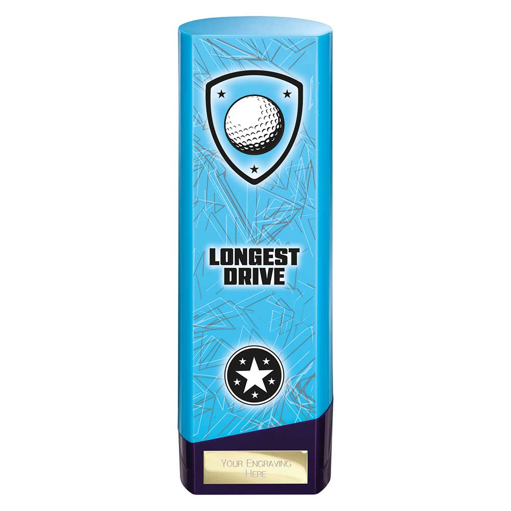 Prime Golf Longest Drive Heavyweight Trophy Award Blue And Purple