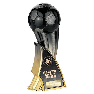 Firestorm Heavyweight Player Of The Year Carbon Football Trophy Award Black To Gold