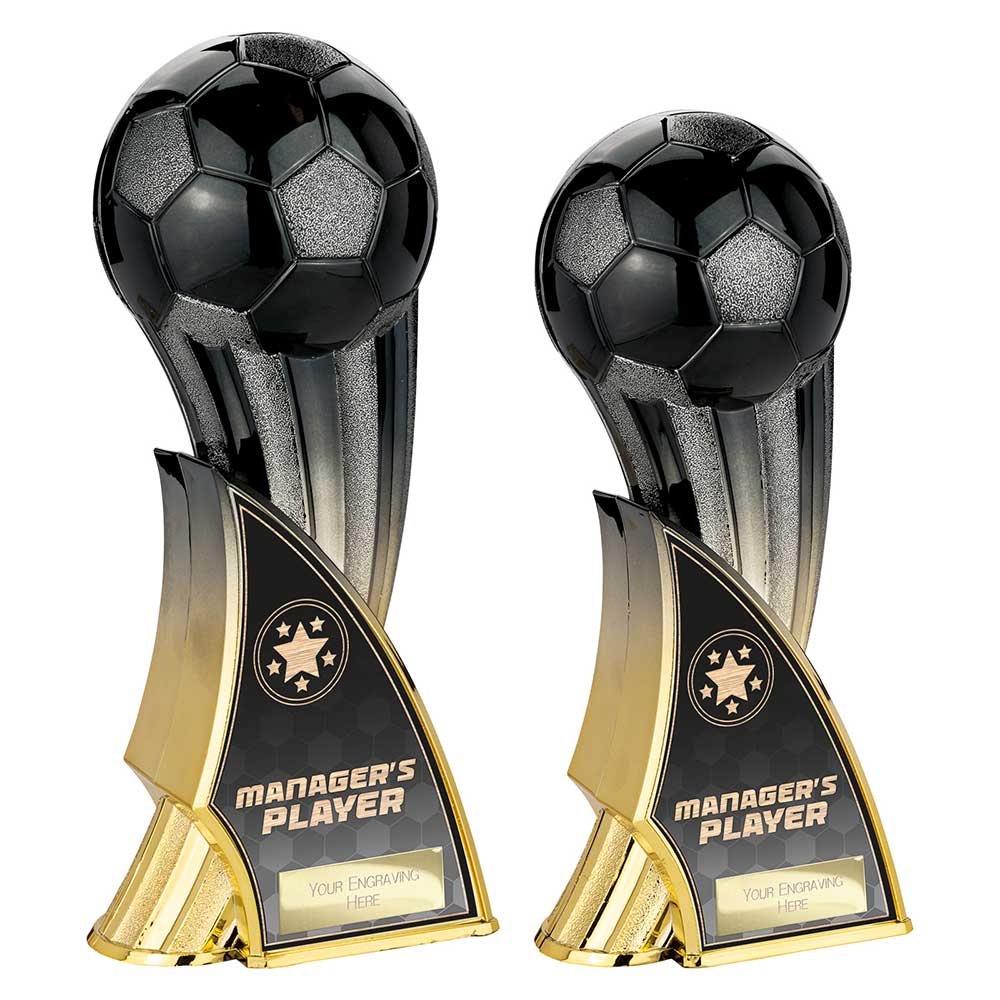 Firestorm Heavyweight Managers Player Carbon Football Trophy Award Black To Gold