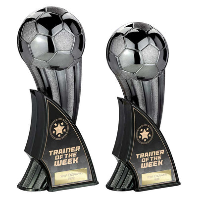 Firestorm Heavyweight Trainer Of Week Carbon Football Trophy Award Black To Gold