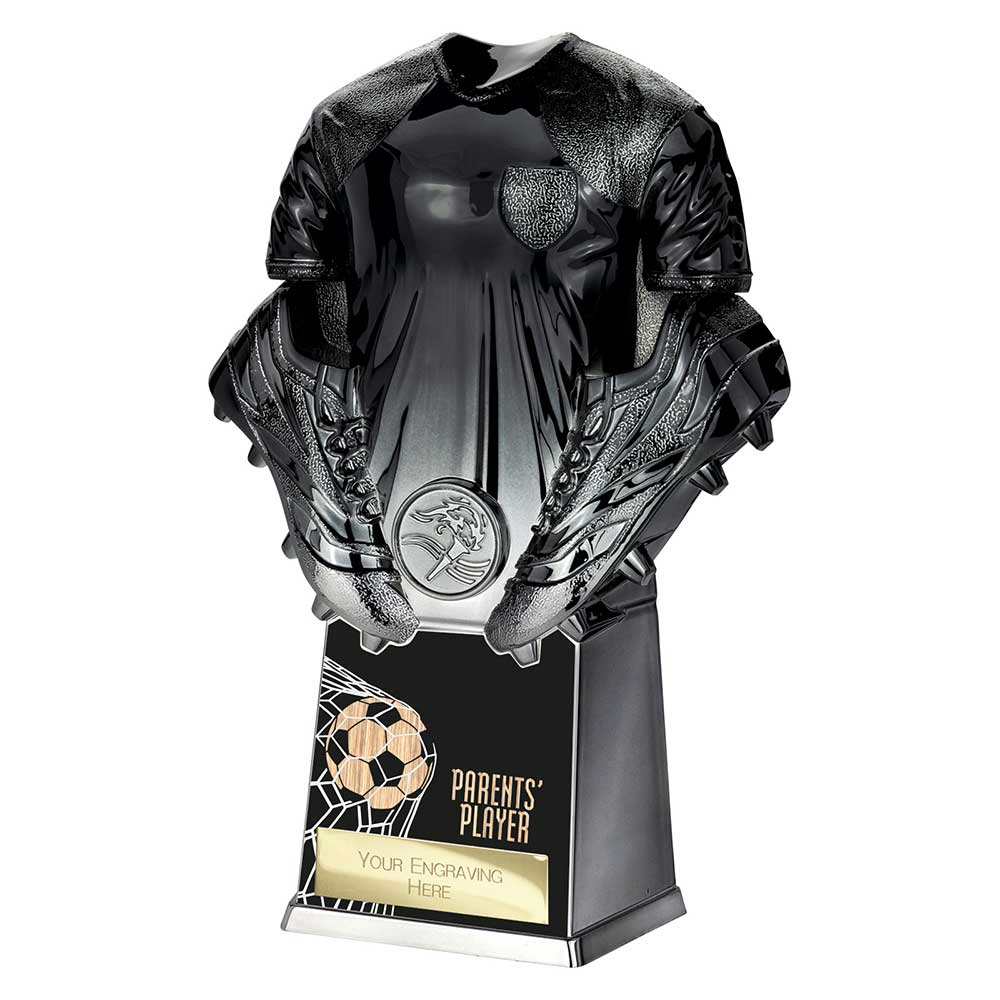 Invincible Shirt Parents Player Football Trophy Award Black To Gunmetal