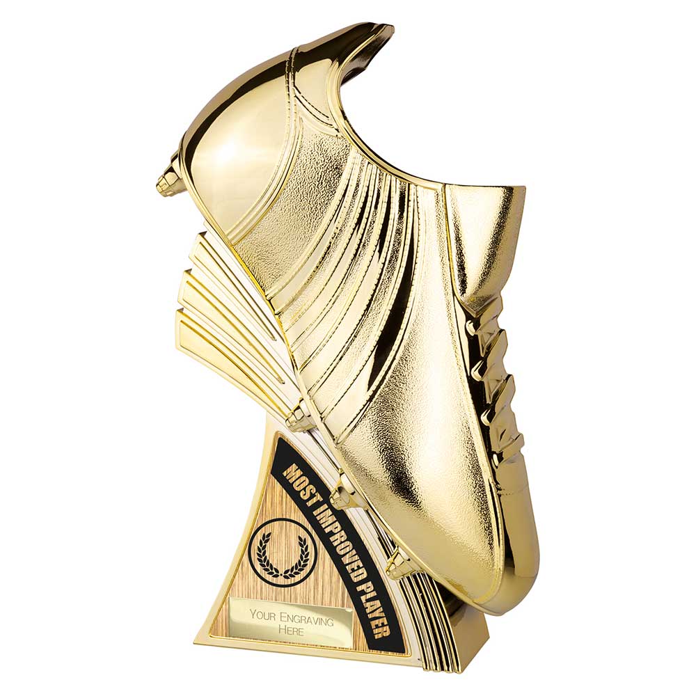 Power Boot Football Most Improved Gold Heavyweight Award Trophy