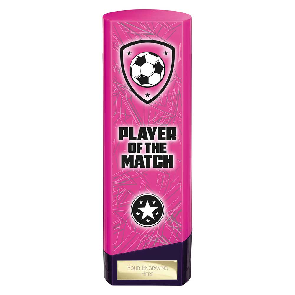 Prime Heavyweight Player Of The Match Football Award Trophy Pink Purple