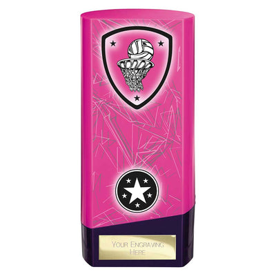 Prime Netball Heavyweight Trophy Pink And Purple