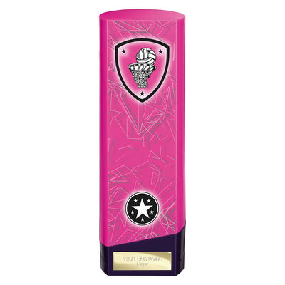 Prime Netball Heavyweight Trophy Pink And Purple