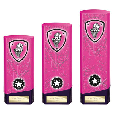 Prime Netball Heavyweight Trophy Pink And Purple