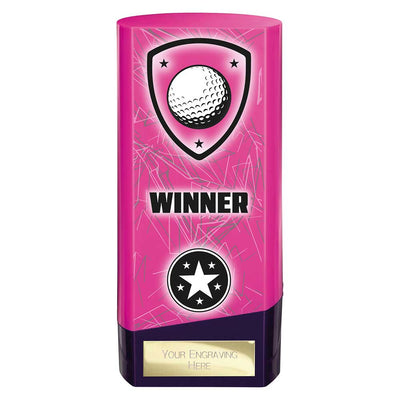 Prime Golf Heavyweight Trophy Award Pink And Purple