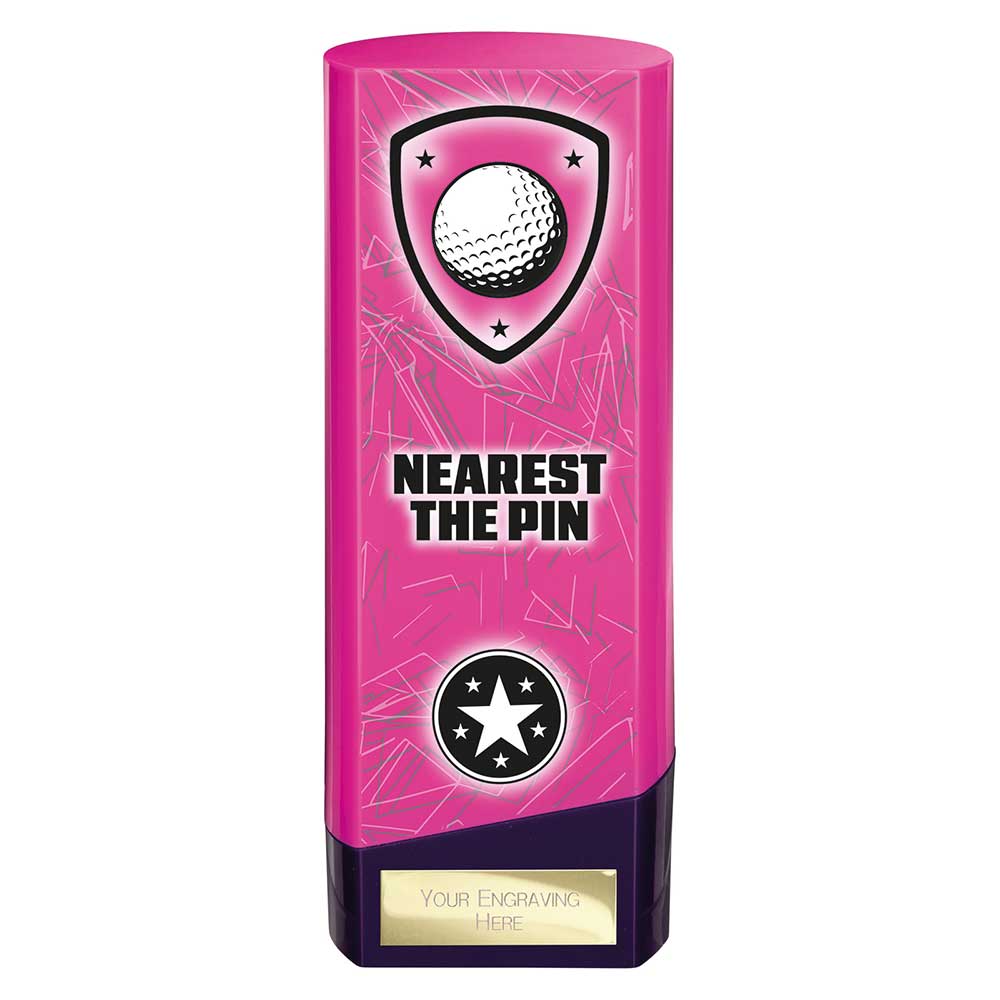 Prime Golf Nearest The Pin Heavyweight Trophy Award Pink And Purple