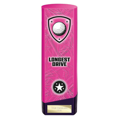 Prime Golf Longest Drive Heavyweight Trophy Award Pink And Purple