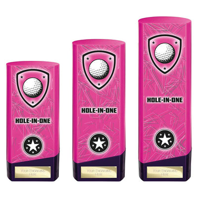 Prime Golf Hole In One Heavyweight Trophy Award Pink And Purple