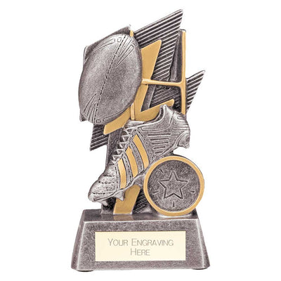 Strike Bolt Rugby Trophy Trophy Award Silver And Gold