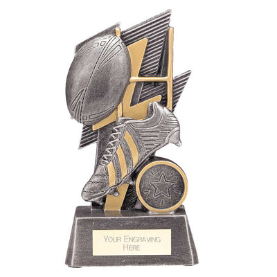 Strike Bolt Rugby Trophy Trophy Award Silver And Gold