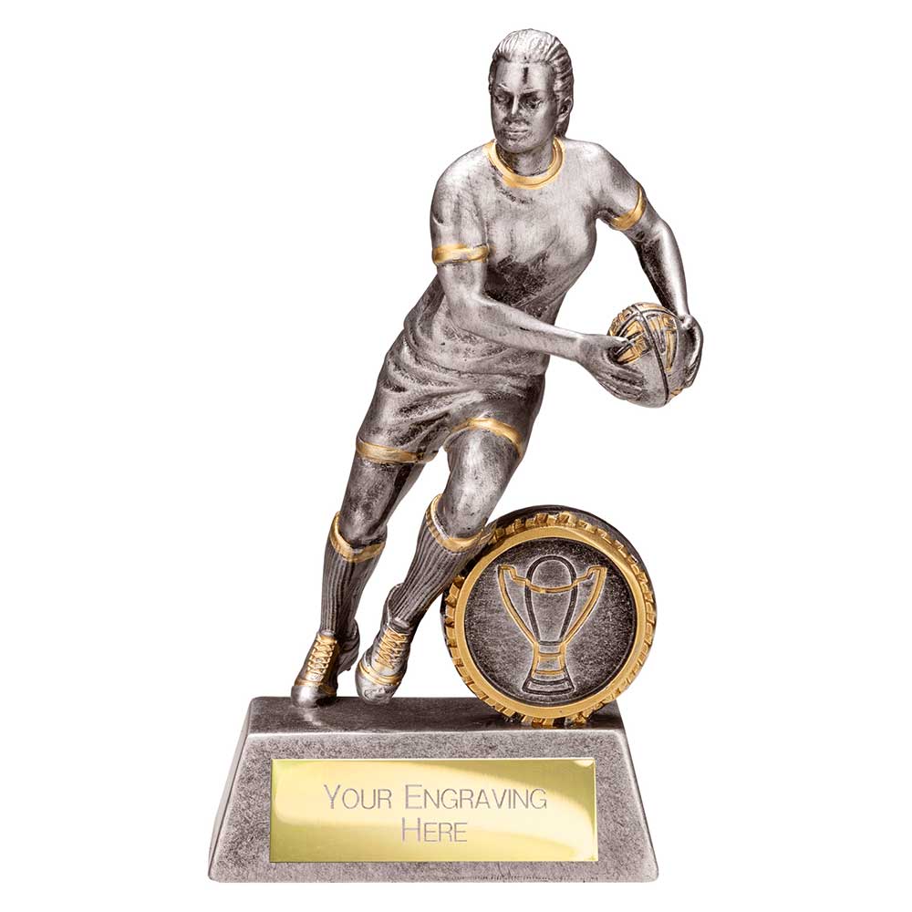 Stormer Rugby Female Trophy Award Silver And Gold