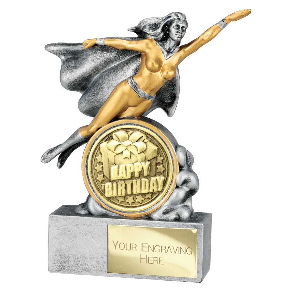 Hero Female Happy Birthday Award Trophy