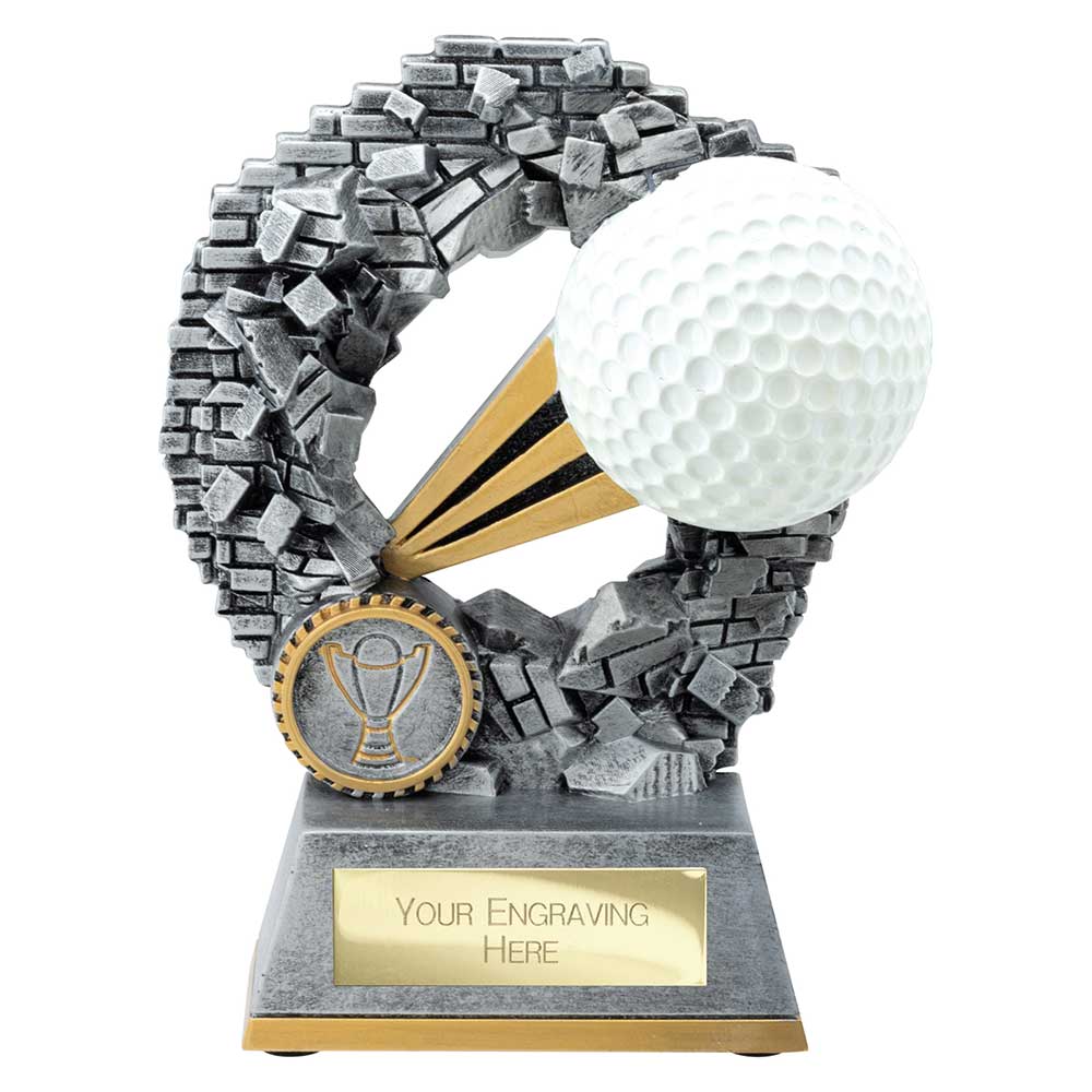 Blast Out Golf Ball Trophy Award Silver