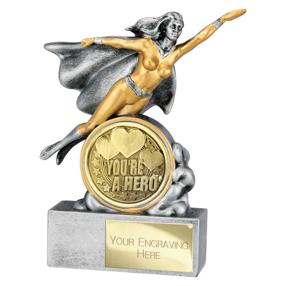 Hero Female Youre A Hero Award Trophy