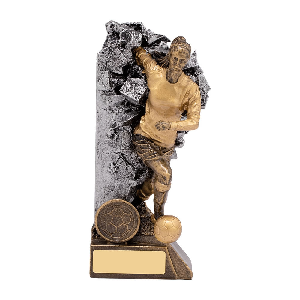 Breakout Female Football Figure Trophy Award