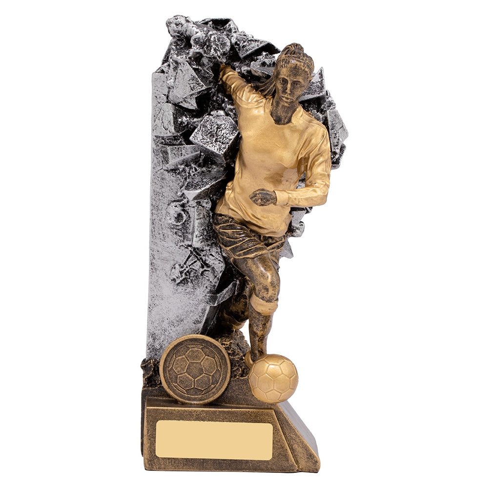 Breakout Female Football Figure Trophy Award