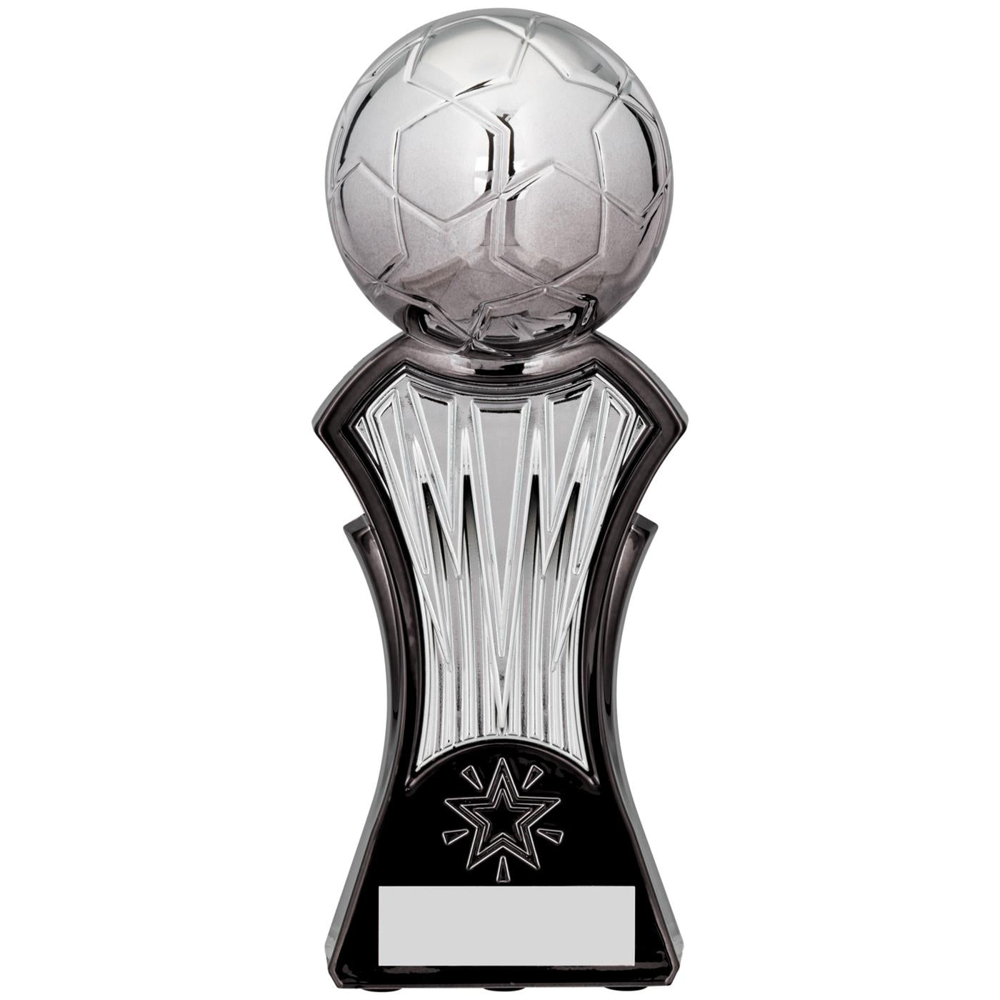 Strike Force Football Trophy Award in Silver Black Fusion