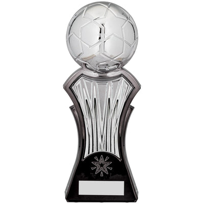 Strike Force Football Trophy Award in Silver & Black Fusion