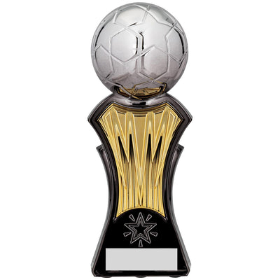 Strike Force Football Trophy Award in Silver Gold Black Fusion