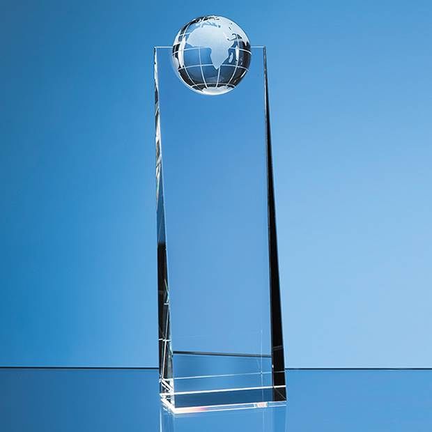 Optical Crystal Globe Rectangle Award