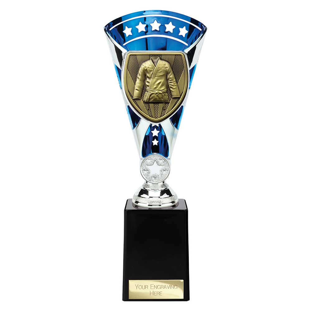 Cobra Star Martial Arts Gee Trophy Cup Silver And Blue