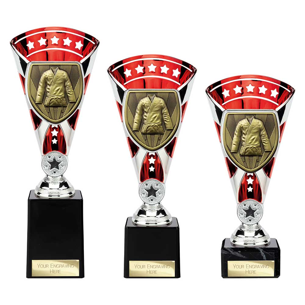 Cobra Star Martial Arts Gee Trophy Cup Silver And Red