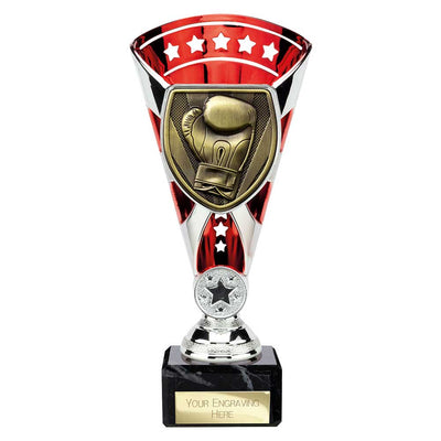 Cobra Star Boxing Trophy Cup Silver And Red