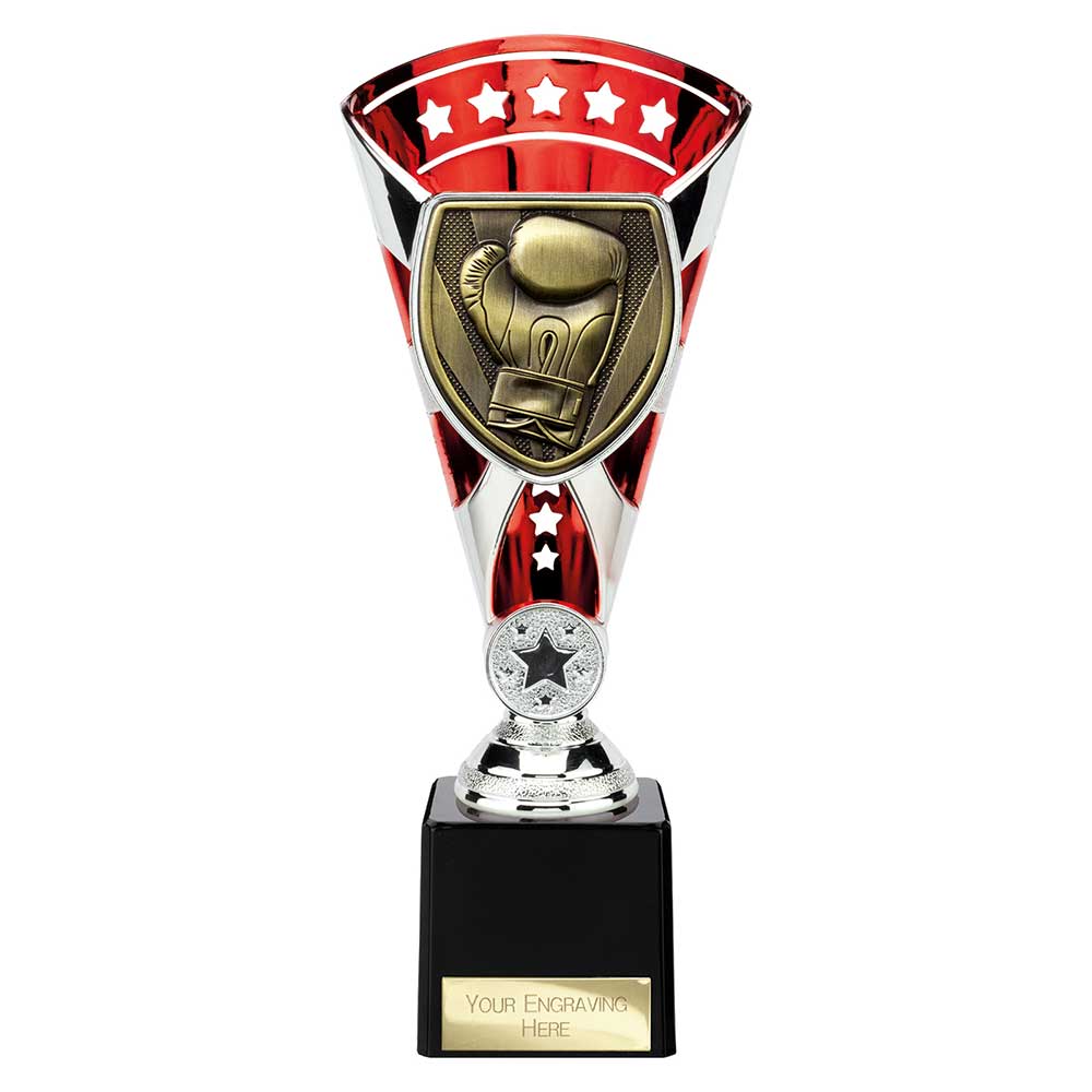 Cobra Star Boxing Trophy Cup Silver And Red