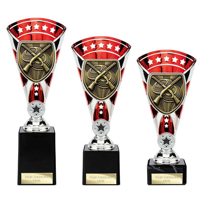 Cobra Star Clay Pigeon Shooting Trophy Cup Silver And Red