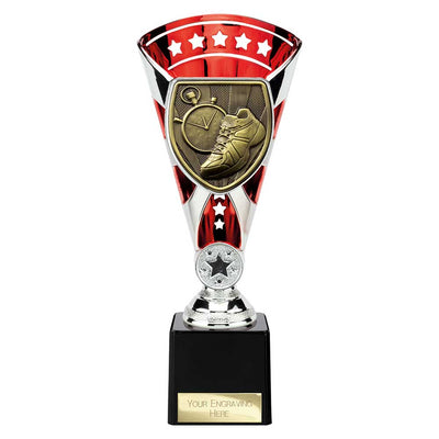 Cobra Star Running Trophy Cup Silver And Red