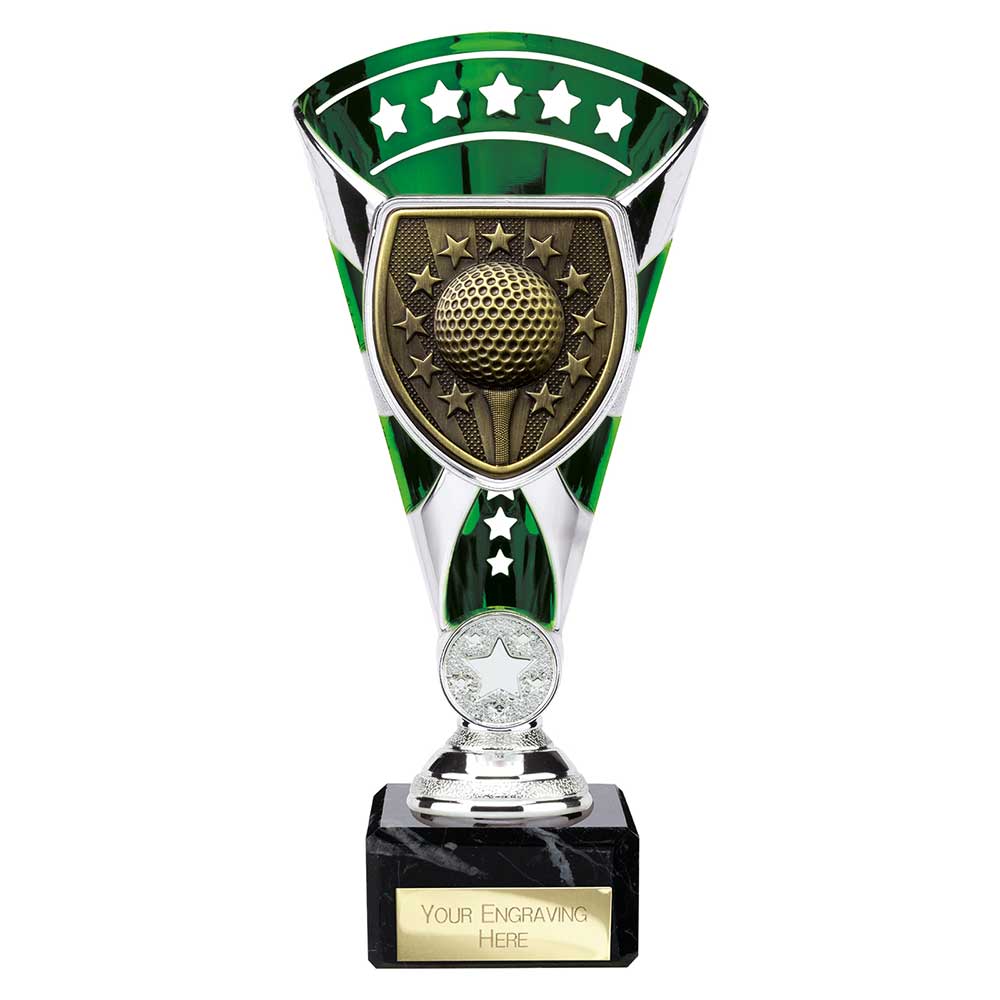 Cobra Star Golf Trophy Award Silver And Green