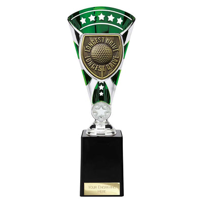 Cobra Star Golf Longest Drive Trophy Award Silver And Green