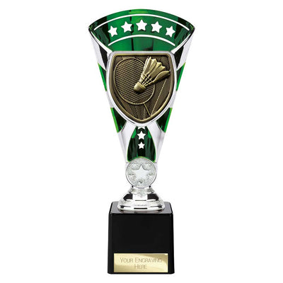 Cobra Star Badminton Trophy Cup Silver And Green