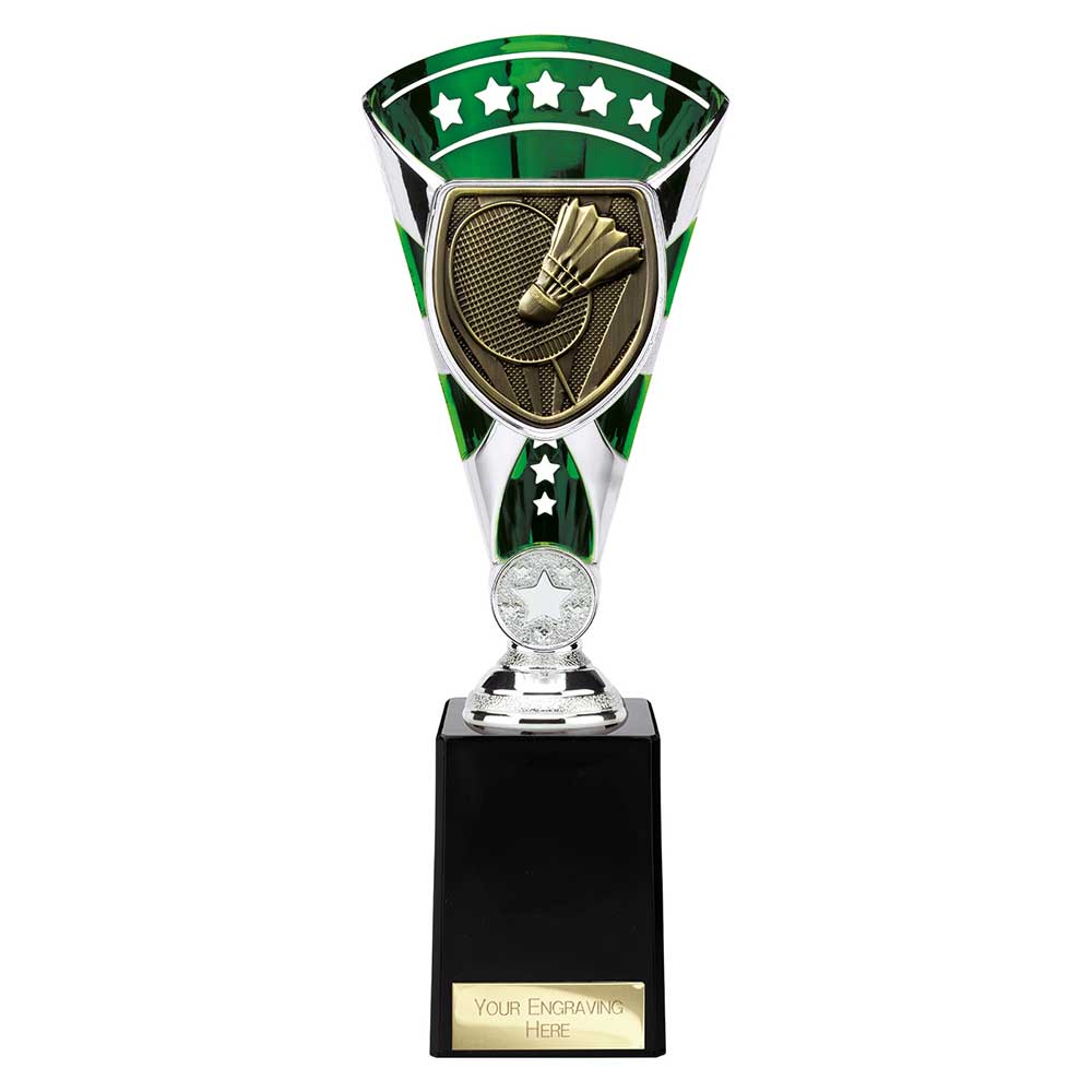 Cobra Star Badminton Trophy Cup Silver And Green