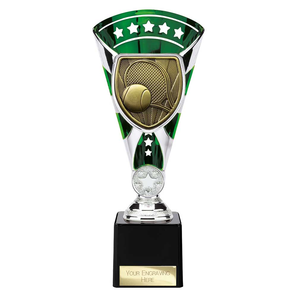 Cobra Star Tennis Trophy Cup Silver And Green