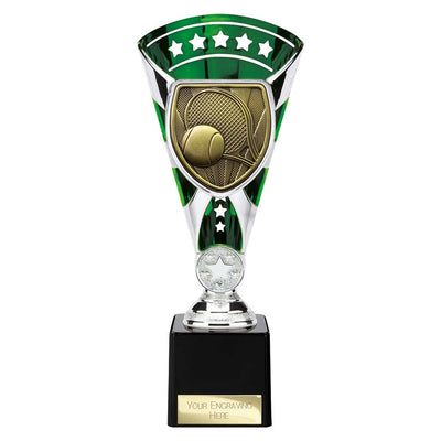 Cobra Star Tennis Trophy Cup Silver And Green