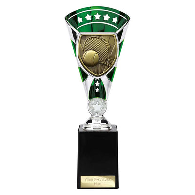 Cobra Star Tennis Trophy Cup Silver And Green