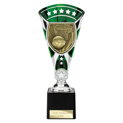 Cobra Star Netball Trophy Cup Silver And Green