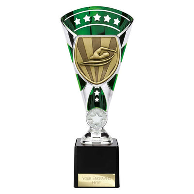 Cobra Star Swimming Trophy Cup Silver And Green